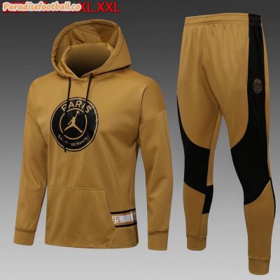 2021-22 PSG Gold Training Kits Hoodie Sweatshirt with Pants
