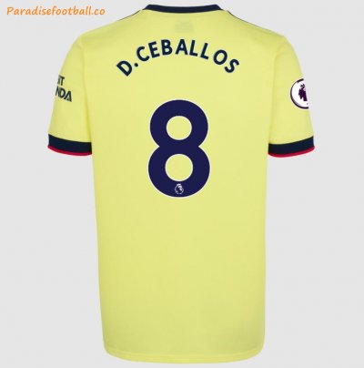2021-22 Arsenal Away Soccer Jersey Shirt with Dani Ceballos 8 printing