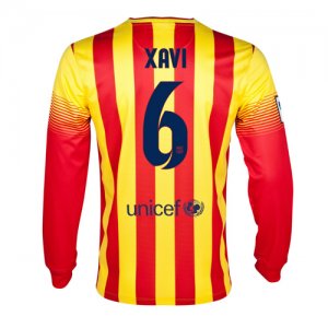 13-14 Barcelona #6 Xavi Away Long Sleeve Soccer Jersey Shirt 13-14 Barcelona #6 Xavi Away Long Sleeve Soccer Jersey Shirt