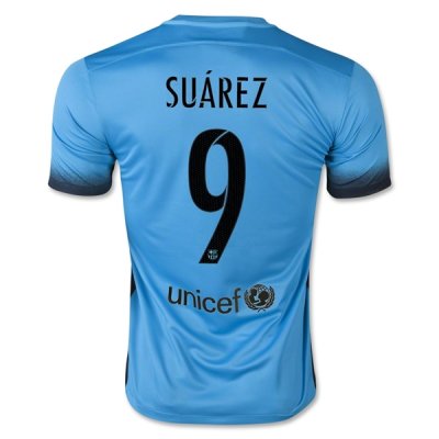 2015-16 Barcelona SUAREZ 9 Third Soccer Jersey
