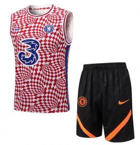 2022-23 Chelsea Red White Training Vest Kits Shirt with Shorts