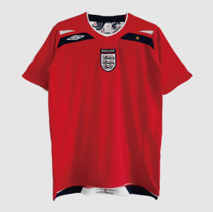 2008-10 England Retro Red Away Soccer Jersey Shirt
