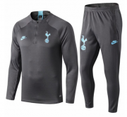 19-20 Tottenham Hotspur Dark Grey Zipper Training Kits (Sweatshirt+Pants)
