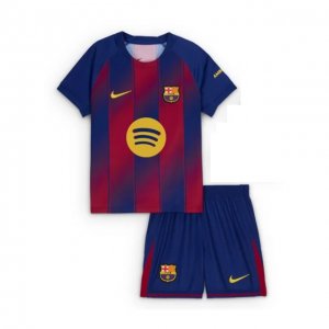 2025-26 Barcelona Kids Home Soccer Kits Shirt With Shorts