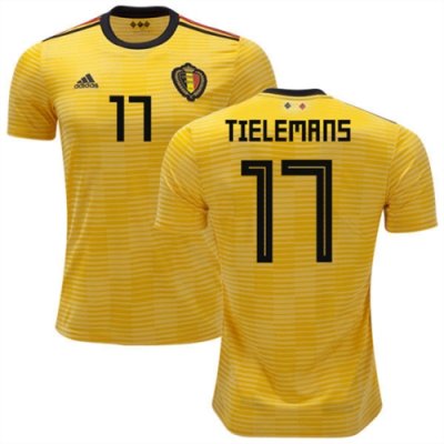 2018 World Cup Belgium Away Soccer Jersey Shirt Youri Tielemans #17