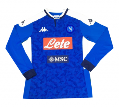 2019-20 Napoli Long Sleeve Home Soccer Jersey Shirt