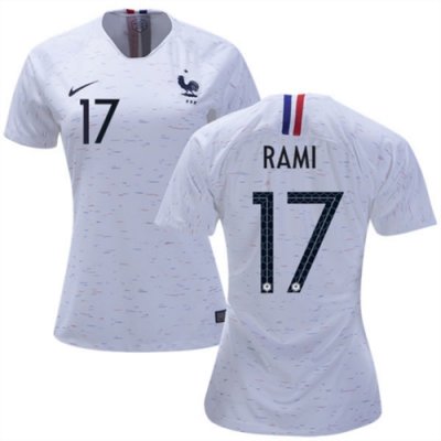 Women 2018 World Cup France Away Soccer Jersey Shirt Adil Rami #17