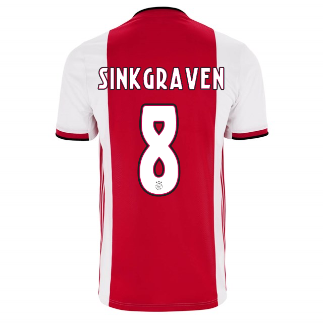 Daley Sinkgraven #8 Ajax 2019-20 Home Soccer Jersey Shirt