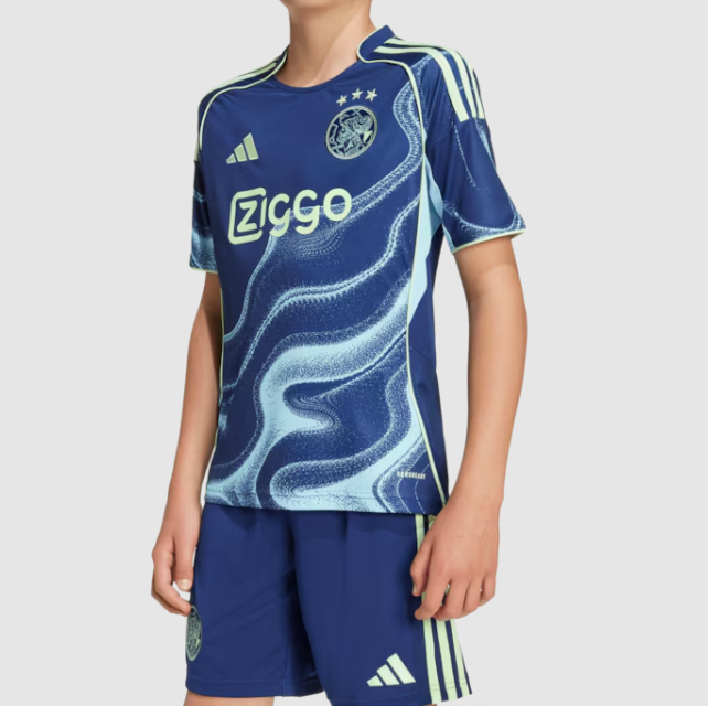 2025-26 Ajax Away Kids Soccer Kits Shirt With Shorts