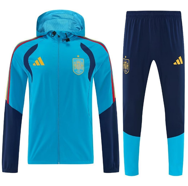 2026-27 Spain Blue Training Windbreaker Jacket Kit with Pants