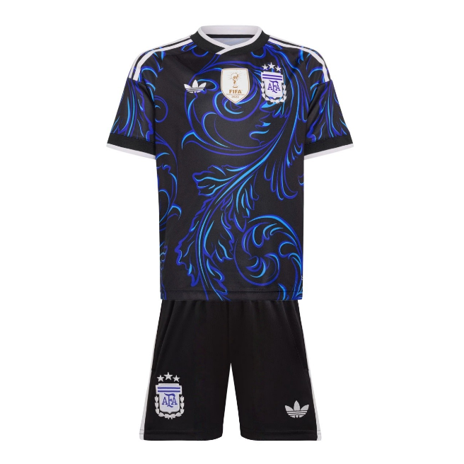 2026 FIFA World Cup Argentina Away Kids Soccer Kits Shirt With Shorts