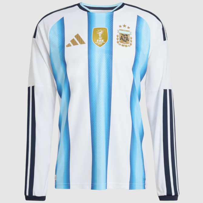 2026 FIFA World Cup Argentina Home Long Sleeve Soccer Jersey Shirt Authentic Version