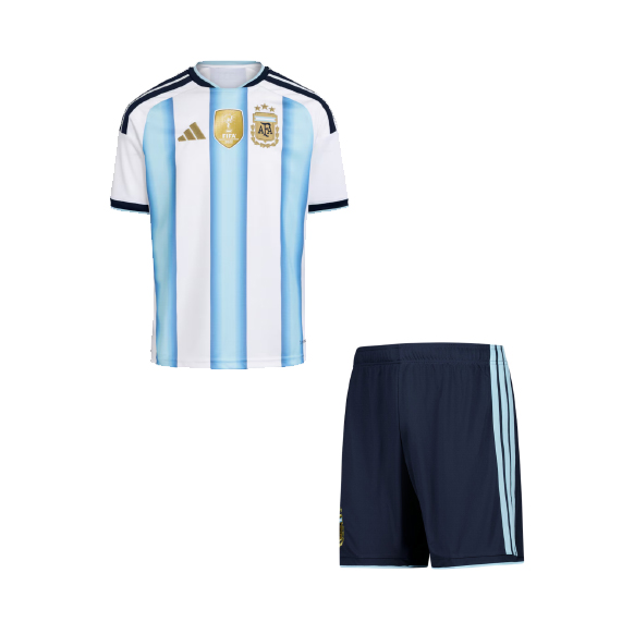 2026 FIFA World Cup Argentina Home Kids Soccer Kits Shirt With Shorts