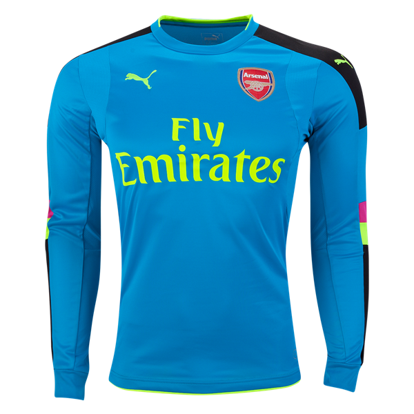 2016-17 Arsenal Blue Goalkeeper Long Sleeve Soccer Jersey