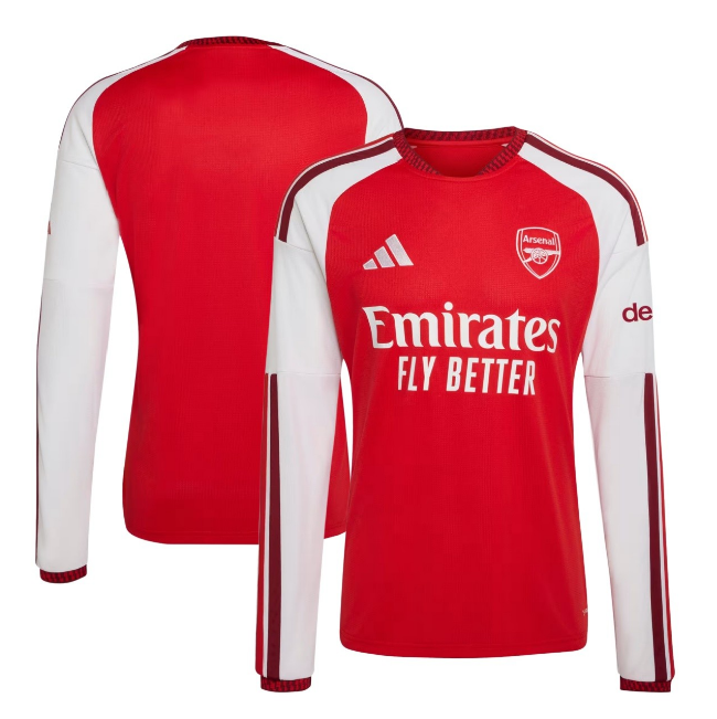 2026-27 Arsenal Home Long Sleeve Soccer Jersey Shirt