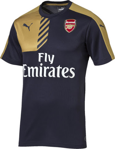 2015-16 Arsenal Training Shirt Golden-Navy