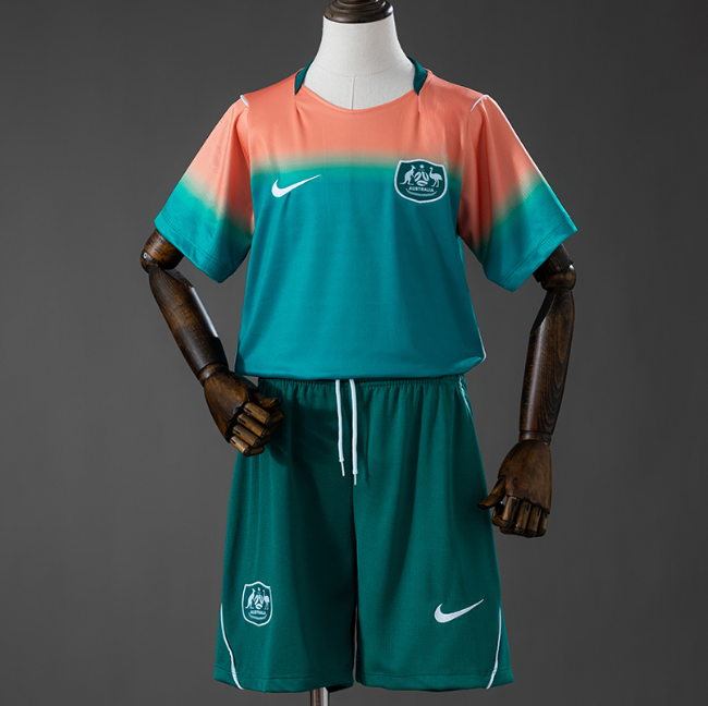 2026 FIFA World Cup Australia Away Kids Soccer Kits Shirt with Shorts