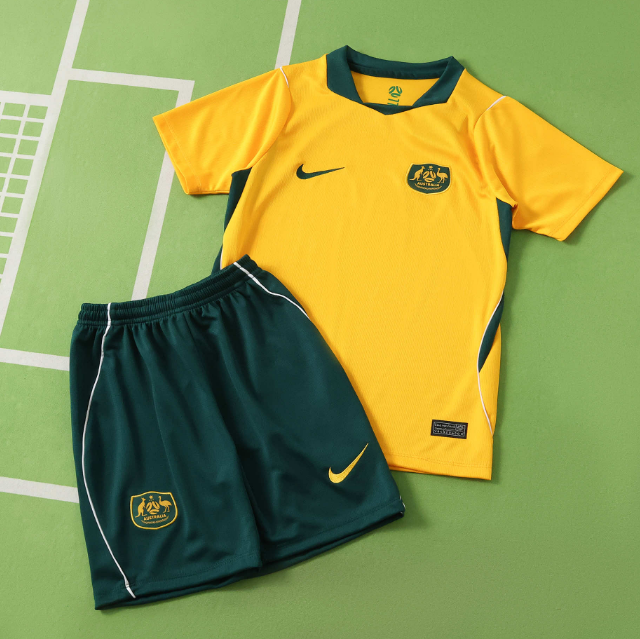 2026 FIFA World Cup Australia Home Kids Soccer Kits Shirt with Shorts