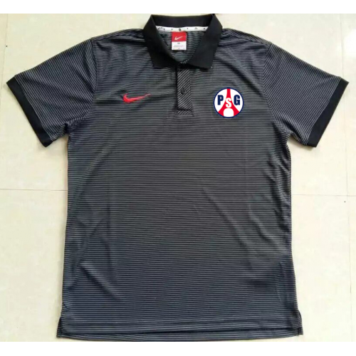 2016-17 PSG Black Stripe Polo T-Shirt