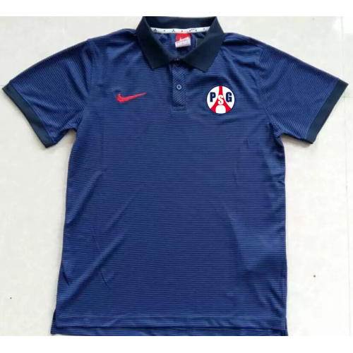 2016-17 PSG Navy Stripe Polo T-Shirt