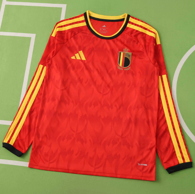 2026 FIFA World Cup Belgium Home Long Sleeve Soccer Jersey Shirt