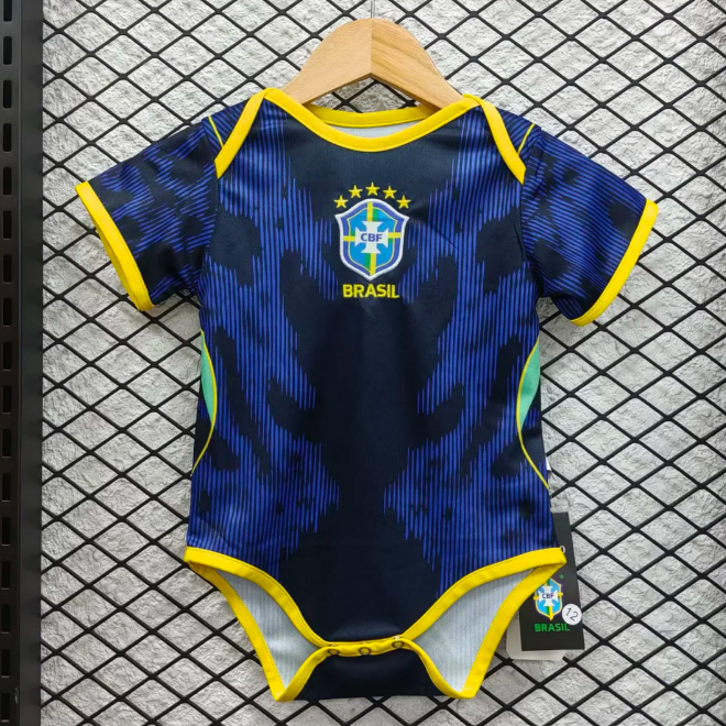 2026 FIFA World Cup Brazil Away Infant Soccer Jersey Little Baby Kit