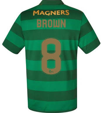 2017-18 Celtic Brown #8 Away Soccer Shirt