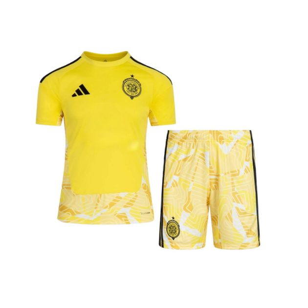 2026-27 Celtic Goalkeeper Kids Yellow Soccer Kits Shirt With Shorts