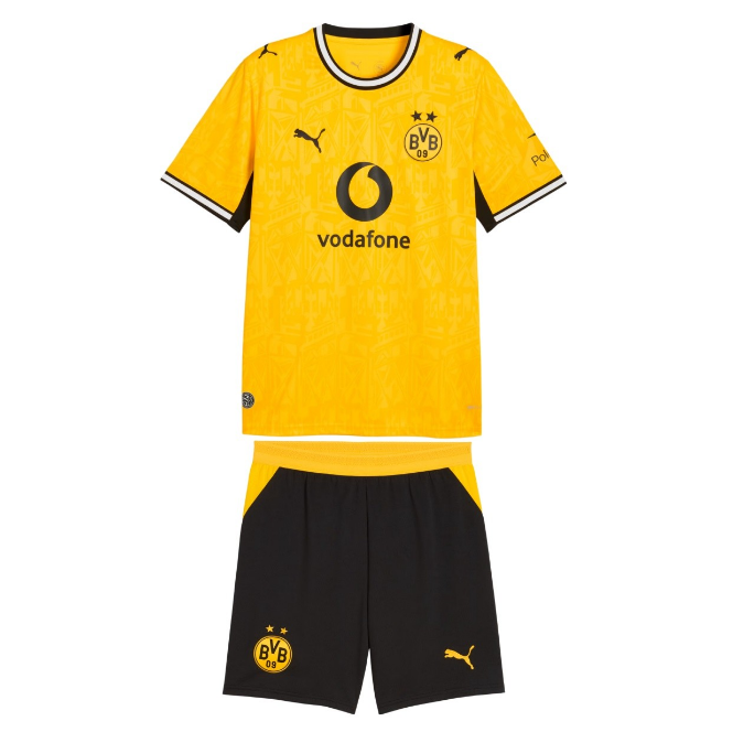2026-27 Borussia Dortmund Home Kids Soccer Kits Shirt With Shorts