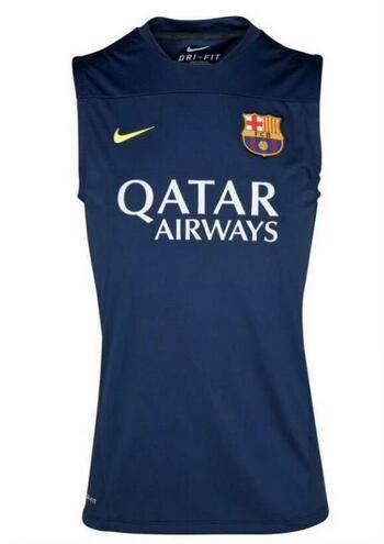 Barcelona Navy Sleeveless Soccer Shirt