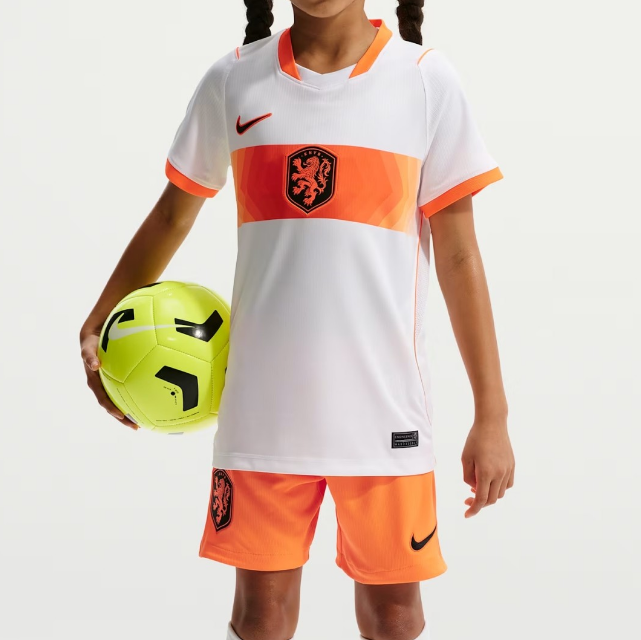2026 FIFA World Cup Netherlands Away Kids Soccer Kits Shirt With Shorts