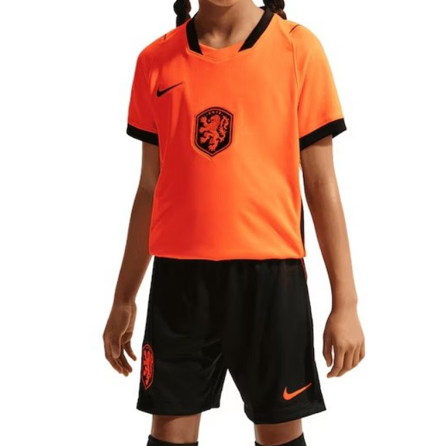 2026 FIFA World Cup Netherlands Home Kids Soccer Kits Shirt With Shorts