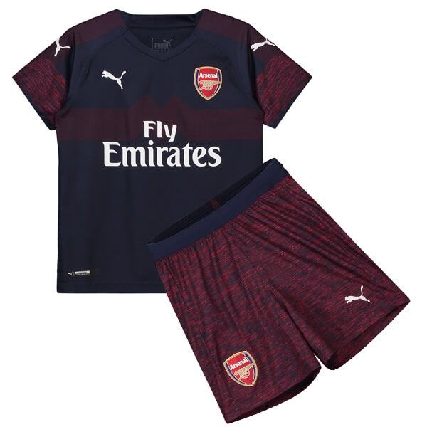 Kids Arsenal 2018-19 Away Soccer Shirt With Shorts