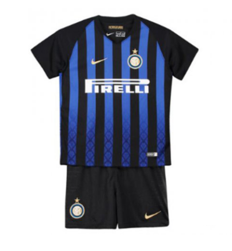 Kids Inter Milan 2018-19 Home Soccer Shirt With Shorts