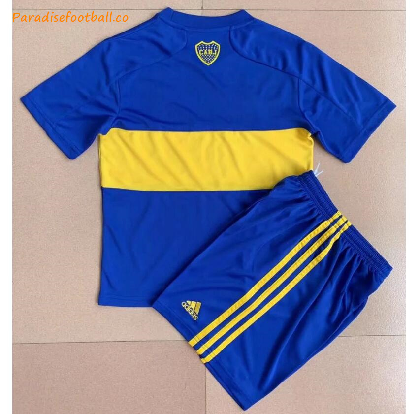 Kids Boca Juniors 2021-22 Home Soccer Kits Shirt with Shorts - Click Image to Close