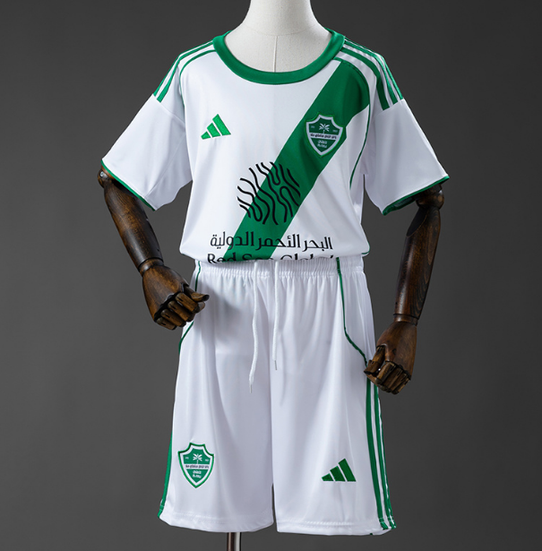 2025-26 Al-Ahli Saudi FC Kids Away Soccer Kits Shirt With Shorts