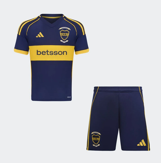 2025-26 Boca Juniors Kids Home Soccer Kits Shirt with Shorts