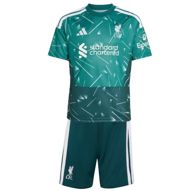2026-27 Liverpool Goalkeeper Kids Green Soccer Kits Shirt With Shorts