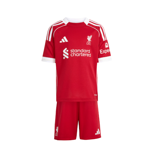 2025-26 Liverpool Kids Home Soccer Kits Shirt With Shorts