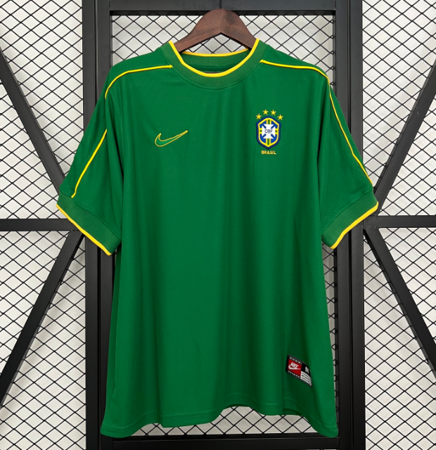1998 Brazil Retro Green Goalkeeper Soccer Jersey Shirt