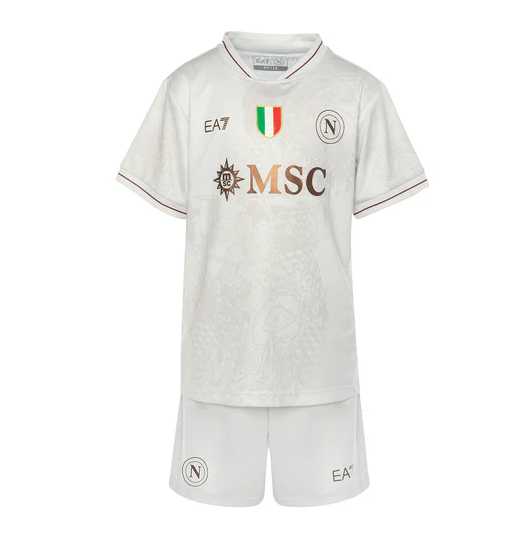 2025-26 Napoli Away Kids Maglia Gara Soccer Kits Shirt With Shorts