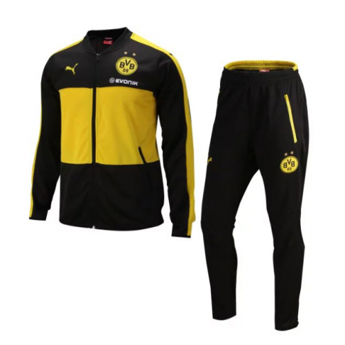 2016-17 Dortmund Yellow&Black Training Kits(Jacket+Pants)