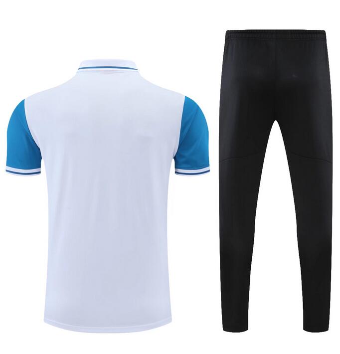2021-22 Manchester City White Polo Kits Shirt with Pants - Click Image to Close