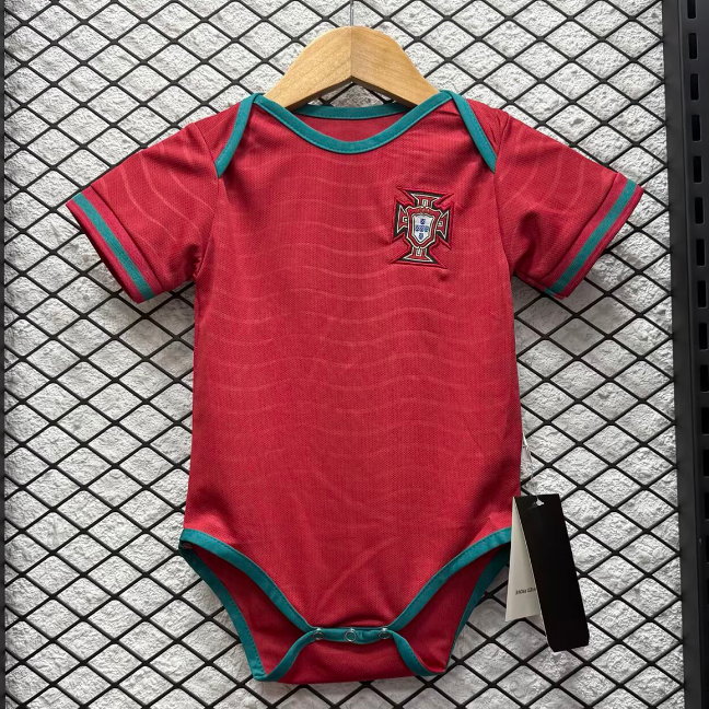 2026 FIFA World Cup Portugal Home Infant Soccer Jersey Little Baby Kit