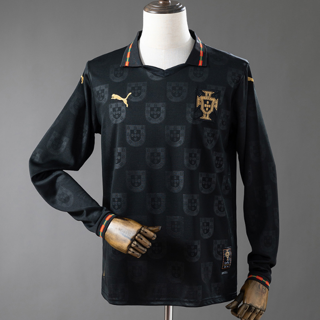 2026 Portugal Special Black Panther Long Sleeve Soccer Jersey Shirt
