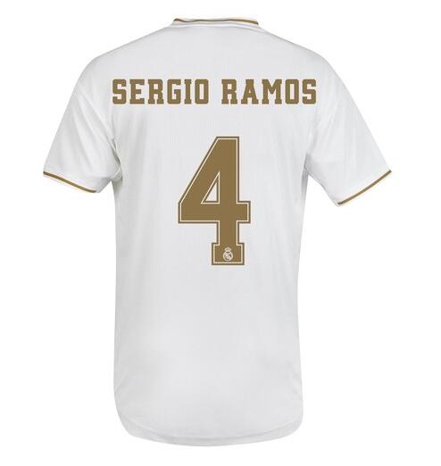 Cheap Sergio Ramos #4 Real Madrid 2019-20 Home Soccer Jersey Shirt | Real Madrid Top Football ...