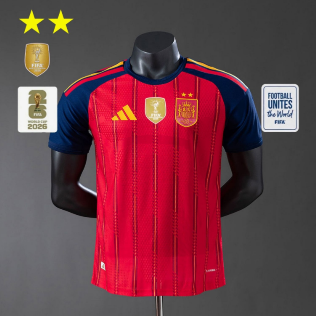 2-Stars 2026 FIFA World Cup Spain Home Soccer Jersey Shirt Authentic Version