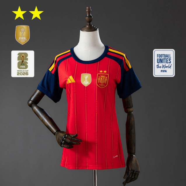 2-Stars 2026 FIFA World Cup Spain Home Women Soccer Jersey Shirt