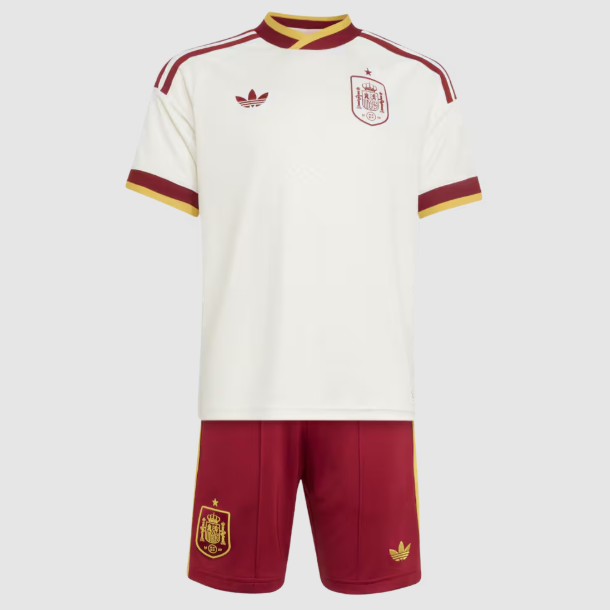 2026 FIFA World Cup Spain Away Kids Soccer Kits Shirt with Shorts