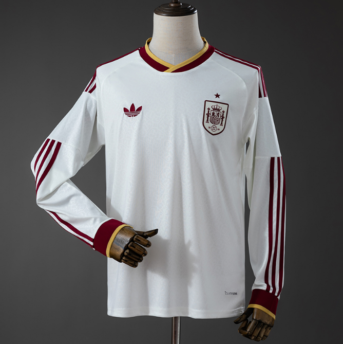 2026 FIFA World Cup Spain Away Long Sleeve Soccer Jersey Shirt